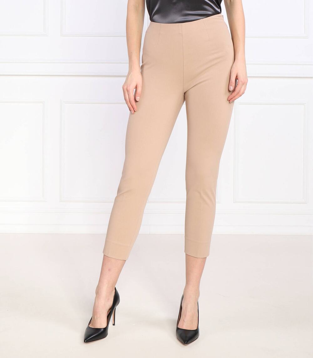 Peserico Made in Italy Slim Fit Cropped Professional Trousers Tan Size 2